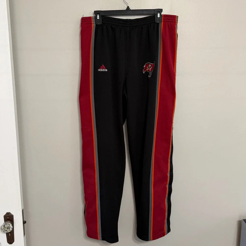Vintage Adidas Mens Large Tampa Bay Buccaneers NFL Tear Away Warm Up Sweatpants